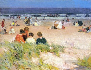 Edward Henry Potthast Painting - By the Shore Impressionist beach Edward Henry Potthast